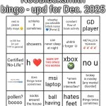 NoUBlacksmith bingo [dec. 2025]