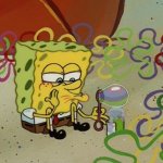 spongebob blows a bubble