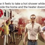 Fiery shower | How it feels to take a hot shower while it's cold inside the home and the heater doesn't work: | image tagged in gifs,showers,shower,memes,blank white template,cold | made w/ Imgflip video-to-gif maker