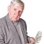 Rich Old Man with Money