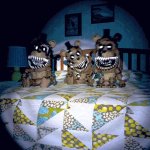fnaf 4 freddlings on bed