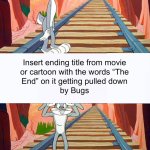Bugs Bunny pulls down Ratatouille ending title card