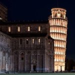 pisa tower by night