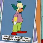Krusty poses for trading card photo