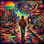 man walking on street