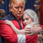 Donald Trump cuddling with a  young girl