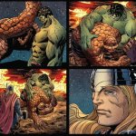 Hulk and the thing crying