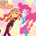 dynamic duo in a nutshell: Pinkie Pie and Sunset Shimmer