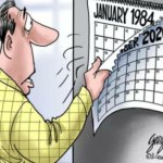 1984 calendar but it's only the guy