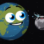 Earth Grinning At Moon Crying