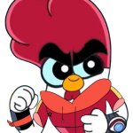 Chuck Adoodledoo with a jacket lol