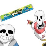 Sans and Papyrus like the Blue Raspberry Sour Punch Ropes