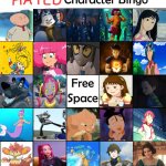 hated characters bingo | image tagged in andichesrt,hated,bingo,characters,i hate myself,dumpster fire | made w/ Imgflip meme maker