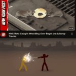 Bagel | image tagged in gifs,bagel,rats,memes,new york,subway | made w/ Imgflip video-to-gif maker