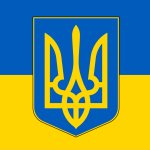 Ukraine flag with trident
