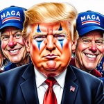 Donald Trump clown face clownface MAGA supporters