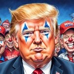 Donald Trump clown face clownface MAGA supporters
