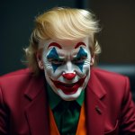 Donald Trump Joker clown face clownface