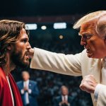 Donald Trump vs. Jesus Christ fight punching
