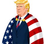 Donald Trump wearing American flag Broken Promises