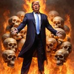 Donald Trump Burning Skulls Fire Chaos
