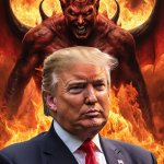 Donald Trump Demon Devil  Evil Hell Fire