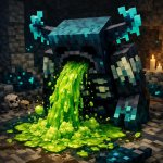 a puking Minecraft warden meme