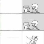 Tipo rompiendo la computadora