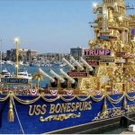 Trump Golden Navy, fleet gold paint decoration casino vulgar meme