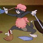 tom cleaning GIF Template