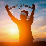 Man breaking chains christmas