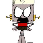 Robot Jones in White Angry Eyes