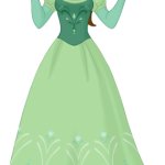 Belle Wearing Her Green Dress