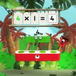 Numberblock 4 in the 1 Times Table