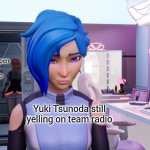 Evelyn walking up on Tari | Max Verstappen finishing another lap; Yuki Tsunoda still yelling on team radio | image tagged in evelyn walking up on tari,f1,memes | made w/ Imgflip meme maker