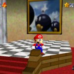 Mario behind painting