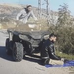 Israeli settlers running over Palestinian civillian template