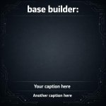 Produce a minimalist meme template for baseAPP: bold headline ar