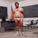 fat man wearing a diaper