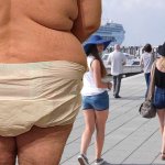 fat man wearing a diaper