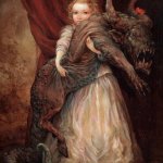 Girl with demon dog