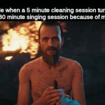 yuh | Me when a 5 minute cleaning session turns into a 30 minute singing session because of my mom | image tagged in gifs,memes,shitpost,oh wow are you actually reading these tags | made w/ Imgflip video-to-gif maker
