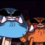 Gumball and darwin angry stare meme
