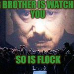 Orwells Year Is Here | BIG BROTHER IS WATCHING 
YOU; SO IS FLOCK | image tagged in literally 1984 | made w/ Imgflip meme maker