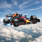 a flying formula 1 car