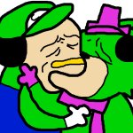 green mario and green sonic kissing