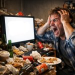 man screaming at a blank screen ai slop meme