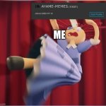 WHAT THE HECK HAPPENED | ME | image tagged in tadc ragatha getting hit by a cooking knife | made w/ Imgflip meme maker