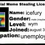icefury meme stealing license