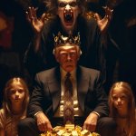 King Donald Trump Pedophile Satan Devil Gold little girls